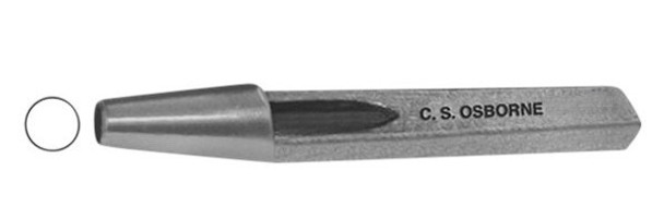 Osborne #13 saddler punch, 7/16" tool steel drive punch with tapered barrel for leather crafting. Osborne #13 saddler punch, 7/16" tool steel drive punch with tapered barrel for leather crafting.