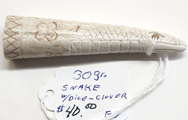 30 gr  Antler Powder Measure Snake/Dice/Clover
