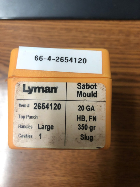 Lyman 20 gauge sabot slug mold for casting 350 grain slugs with single cavity design