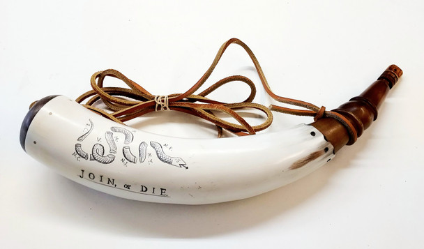 Custom Scrimshaw Horn -Join or Die