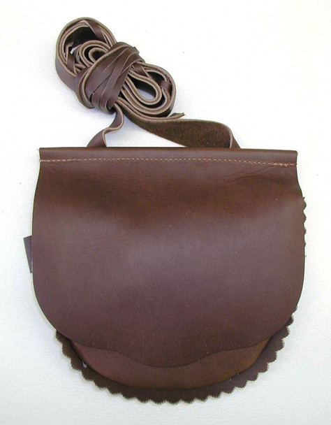 Canadian Possible Bag with scalloped welt, crescent inside pocket, and early-period design in dark brown leather by October Country Canadian Possible Bag with scalloped welt, crescent inside pocket, and early-period design in dark brown leather by October Country