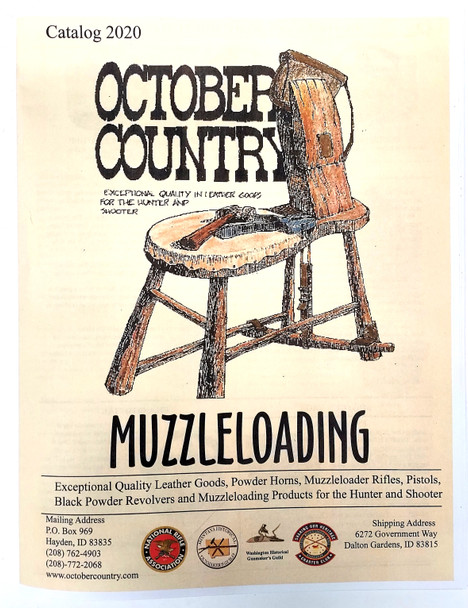 October Country 35-page product catalog with photos, descriptions, and pricing of muzzleloading supplies October Country 35-page product catalog with photos, descriptions, and pricing of muzzleloading supplies