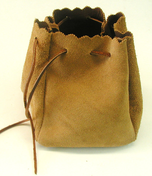 Extra large deer skin flat bottom bag, 6 inches tall by 5 inches square, assorted colors, ideal for spent shells and small items