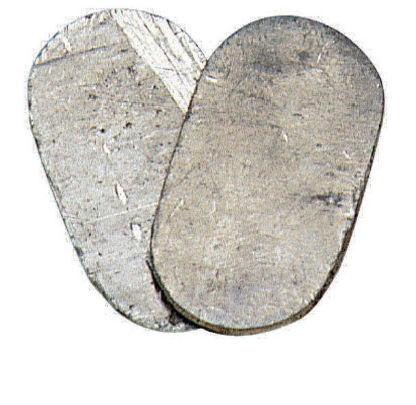 Set of three lead flint clamps for securing flints in muzzleloaders, designed to absorb shock, by October Country Set of three lead flint clamps for securing flints in muzzleloaders, designed to absorb shock, by October Country