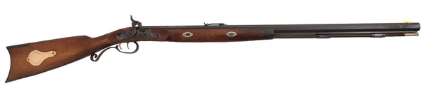 Traditions Mountain Rifle, .50 caliber, percussion or flintlock, with brown CeraKote finish, long 32" barrel, double set trigger, styled after historic Hawken plains rifle.