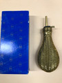 Basket Weave black powder flask with vintage patina, not in original box