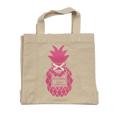 Alohappy Royal Hawaiian Canvas Mini Tote - Pink - flat view