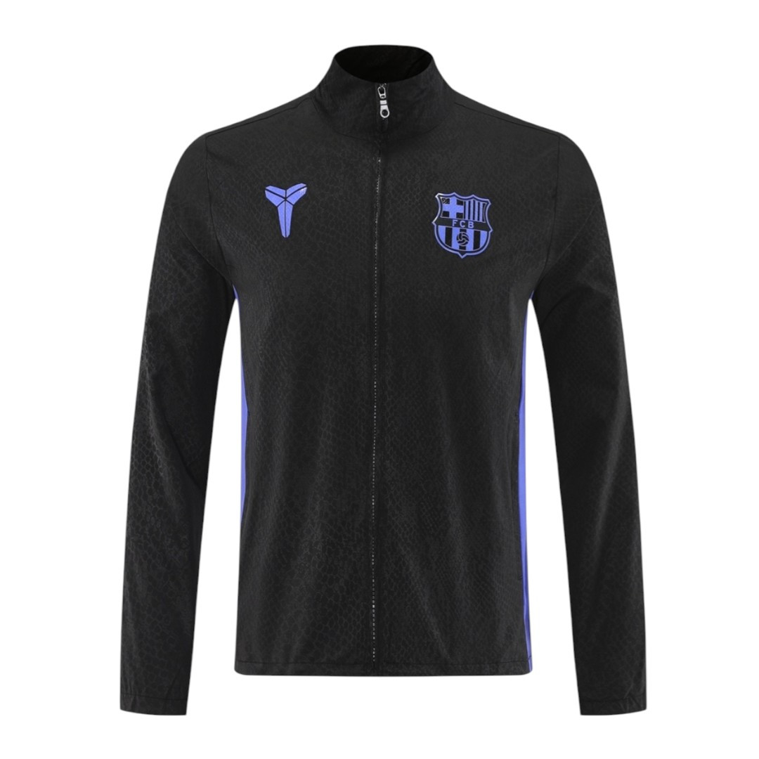 Barcelona 25/26 Men's Black Long Zip Windbreaker - All Jerseys