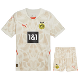 Borussia Dortmund 24/25 Kid's Beige Goalkeeper Shirt and Shorts