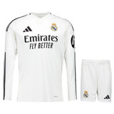 Real Madrid 24/25 Kid's Home Long Sleeve Shirt and Shorts