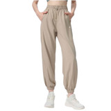 Alo Women's Beige High-Waisted Joggers