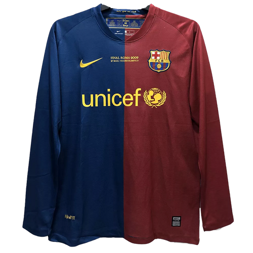 Barcelona 08/09 Men's Home Retro Long Sleeve Shirt UCL Edition