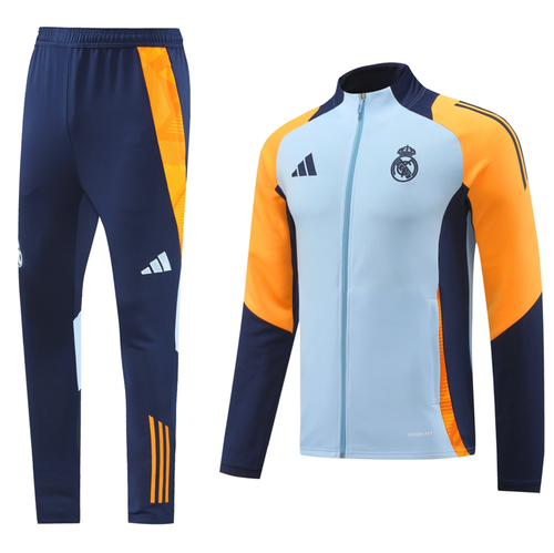 Real Madrid 24/25 Men's Light Blue Long Zip Jacket