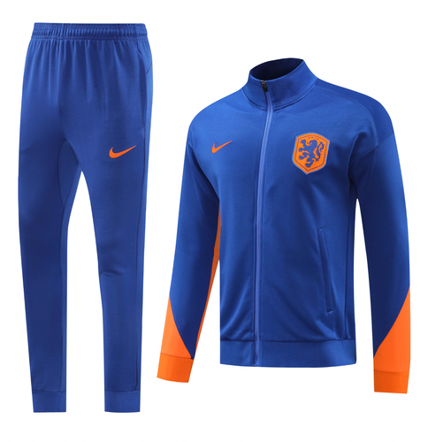 Netherlands 2024 Men's Blue Long Zip Jacket