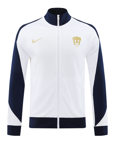 UNAM Pumas 24/25 Men's White Long Zip Jacket