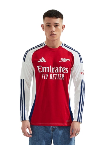 RICE #41 Arsenal 24/25 Men's Home Long Sleeve Shirt - PL Font