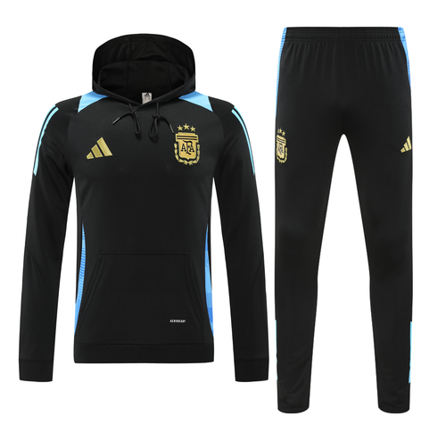 Argentina 24/25 Men's Black Hoodie Tracksuit