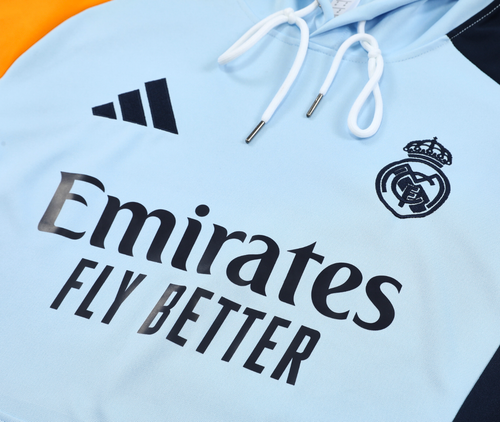 Real Madrid 24/25 Men's Light Blue Hoodie Tracksuit