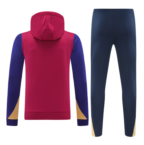 Barcelona 24/25 Men's Red Hoodie Tracksuit