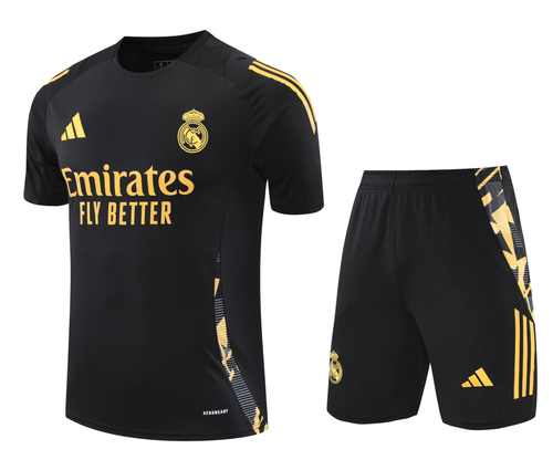 Real Madrid 24/25 Men's Black-Gold Training Shirt