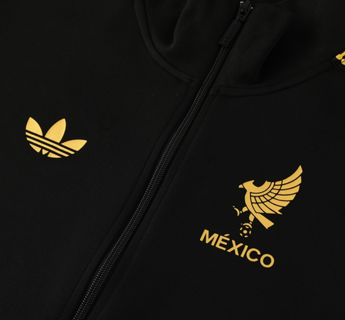 Mexico 2025 Men's Gold Black Long Zip Jacket
