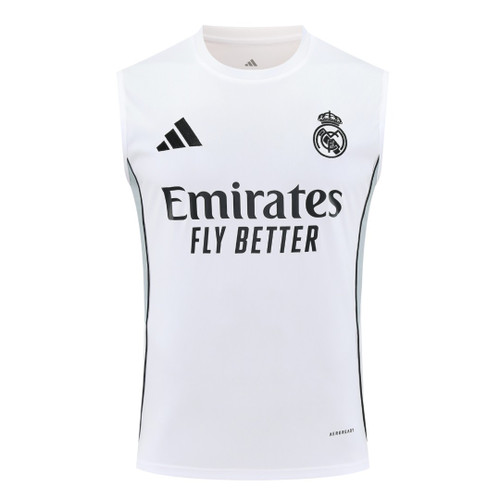Real Madrid 25/26 Men's White Training Tank Top