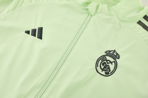 Real Madrid 25/26 Men's Lime Green Long Zip Windbreaker
