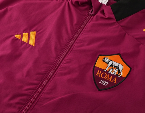 AS Roma 25/26 Men's Red Long Zip Windbreaker