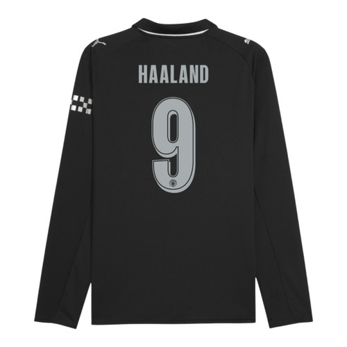 HAALAND #9 Manchester City 25/26 Men's Away Long Sleeve Shirt - City Font
