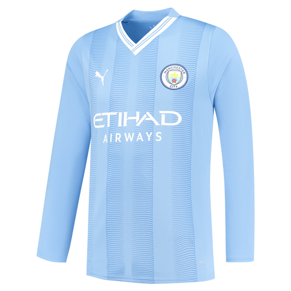 FODEN #47 Manchester City 23/24 Men's Home Long Sleeve Shirt - Man City Font