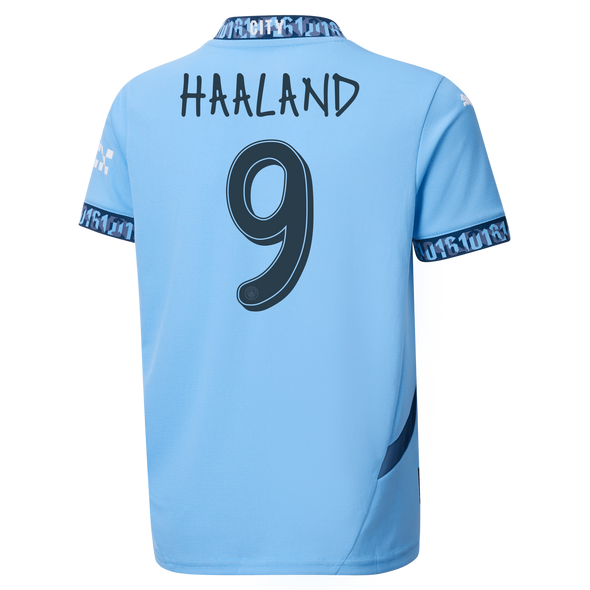 HAALAND #9 Manchester City 24/25 Kid's Home Shirt and Shorts - Man City Font