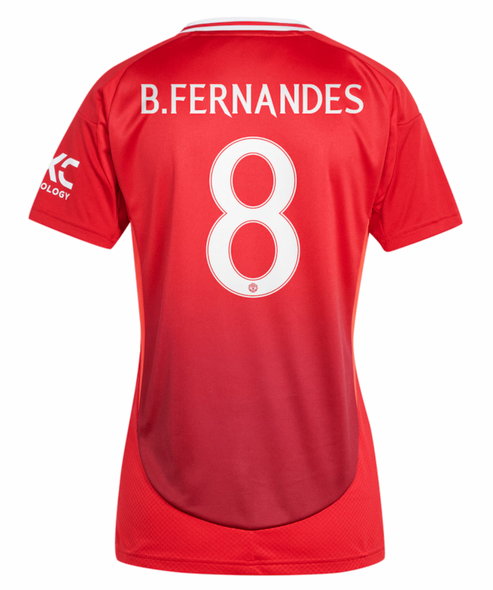 B.FERNANDES #8 Manchester United 24/25 Women's Home Shirt - Man United Font