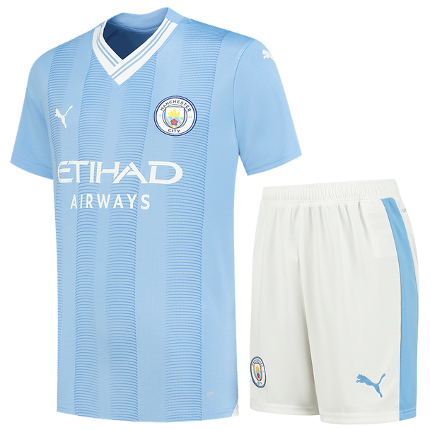 Manchester City 23/24 Kid's Home Shirt and Shorts