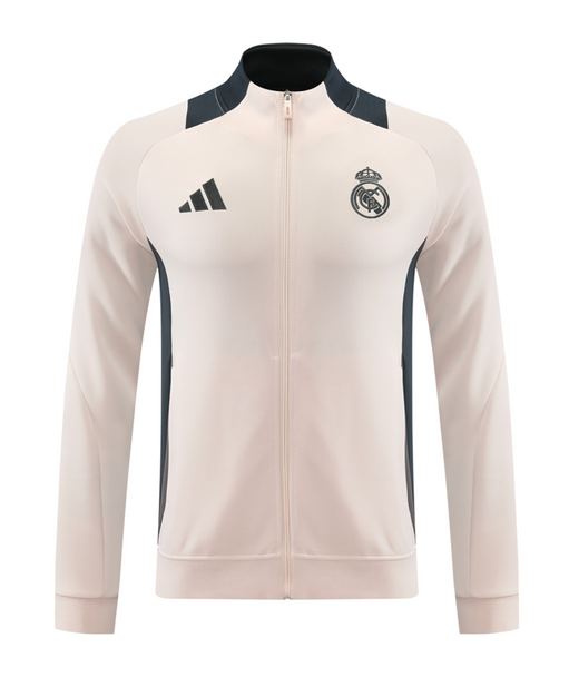 Real Madrid 24/25 Men's Beige Long Zip Jacket