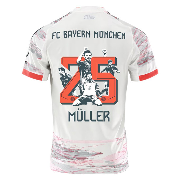 Bayern München Müller 25番シャツとマフラーセット 2023-24 Bayern Munich Match Issue Away Shirt Muller #25