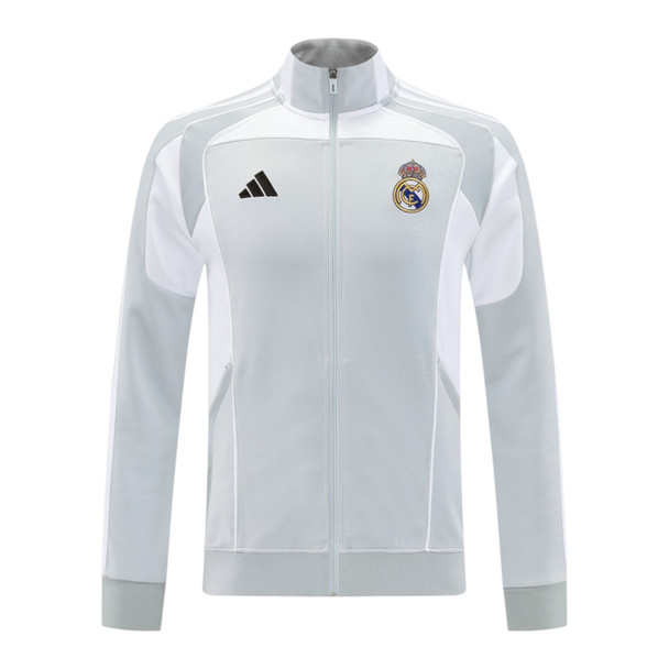 Real Madrid 25/26 Men's Gray Long Zip Jacket