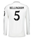 BELLINGHAM #5 Real Madrid 24/25 Men's Home Long Sleeve Shirt