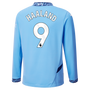 HAALAND #9 Manchester City 24/25 Men's Home Long Sleeve Shirt - PL Font