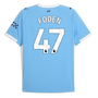 FODEN #47 Manchester City 25/26 Stadium Men's Home Shirt - PL Font