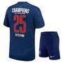 CHAMPIONS OF EUROPE #25 Paris Saint-Germain 24/25 Kid's Home Shirt and Shorts