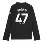 FODEN #47 Manchester City 25/26 Men's Away Long Sleeve Shirt - PL Font
