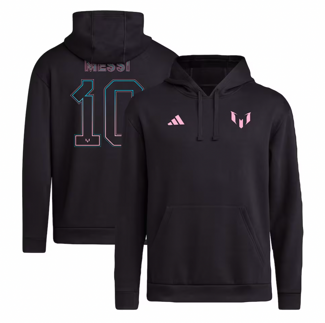Messi Name & Number Fleece Pullover Black Hoodie