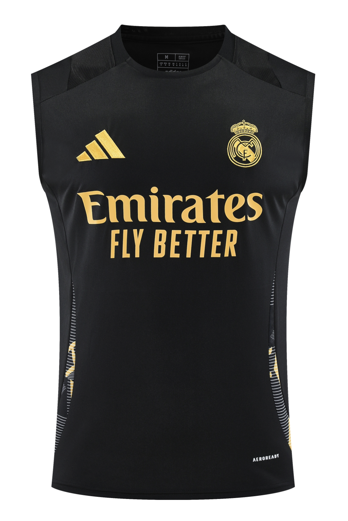 Real Madrid 24/25 Men's Black-Gold Training Tank Top