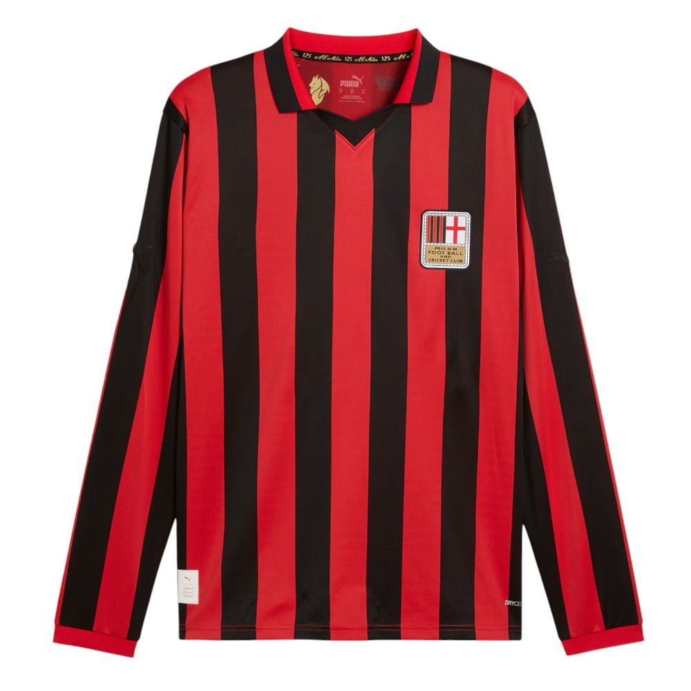AC Milan Men's 125th Red & Black Anniversary Long Sleeve Shirt