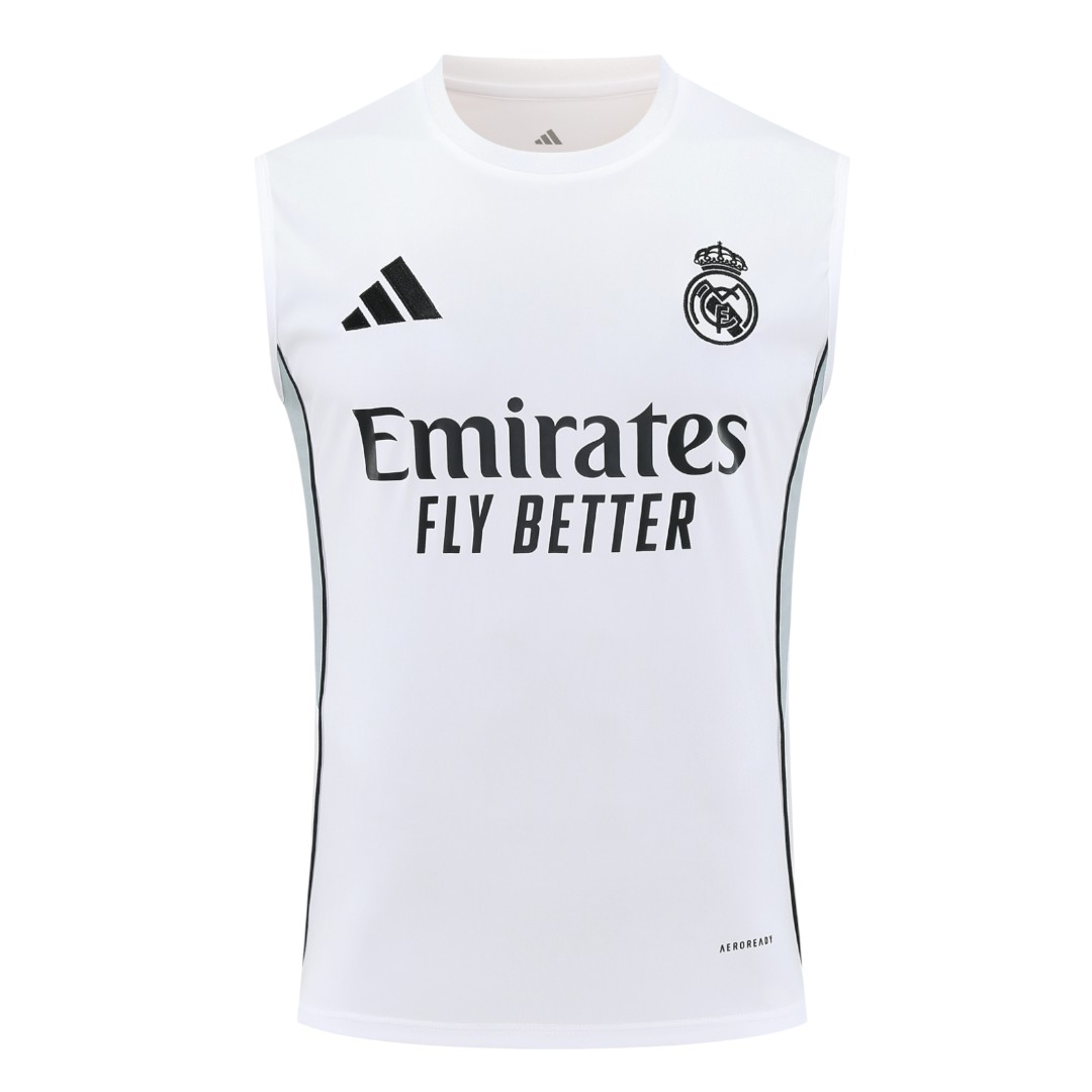 Real Madrid 25/26 Men's White Training Tank Top