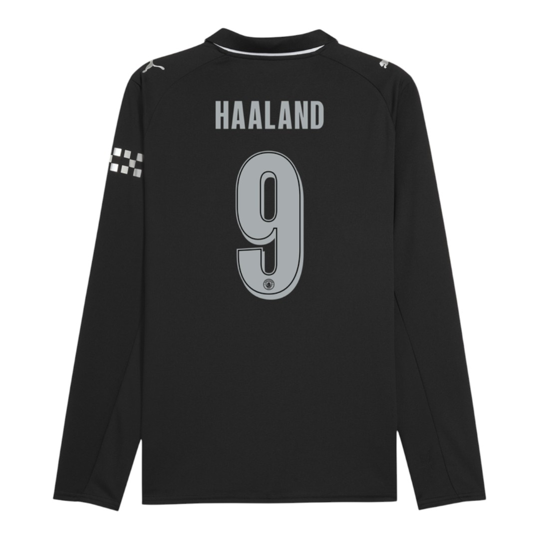 HAALAND #9 Manchester City 25/26 Men's Away Long Sleeve Shirt - City Font