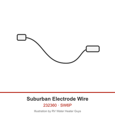 Suburban 232360 Water Heater Reignitor Electrode and Wire (fits SW6PR/ SW6PER)