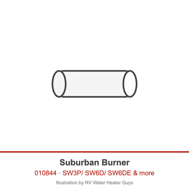 Suburban 010844 Water Heater Burner Assembly with Orifice, 3 and 4 Gallon (fits SW4P/ SW4D)