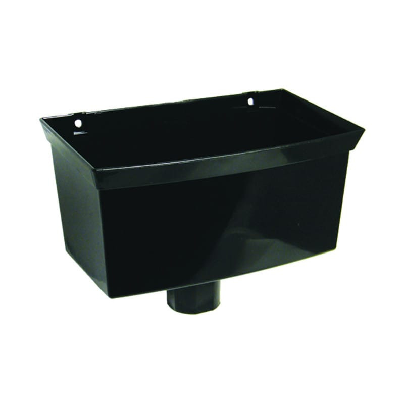 Gutter Hopper Head 68mm Diameter Round Connection Black