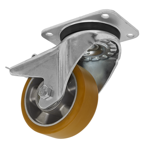 Castor Wheel Swivel Plate with Total Lock ¯125mm (SCW5125SPL)